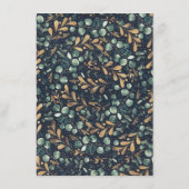 Green und Gold Blue Wedding Information Guest Begleitkarte (Rückseite)