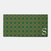 Green und Gold Brocade Mit Monogramm Schreibtischunterlage (Vorderseite)