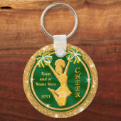 Green und Gold Cheerleader Schlüsselanhänger, Ihr Schlüsselanhänger (Vorderseite)
