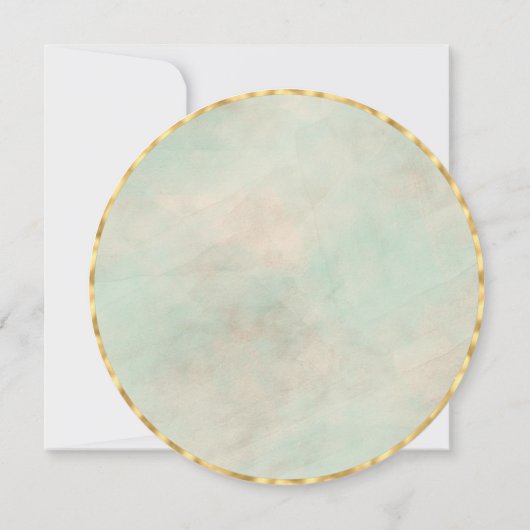 Green und Gold Circle Einladung (Rückseite)
