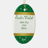 Green und Gold Custom Wishlist Ornament (Rechts)