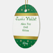 Green und Gold Custom Wishlist Ornament (Links)