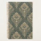 Green und Gold Damask Großdrucke Planer (Vorderseite)