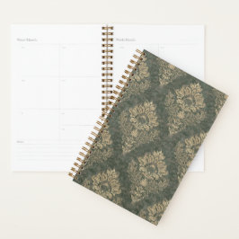 Green und Gold Damask Großdrucke Planer