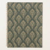 Green und Gold Damask Planer (Vorderseite)