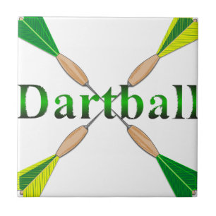 Green und Gold Dartball Darts Fliese
