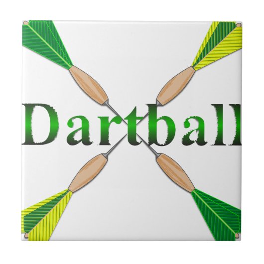 Green und Gold Dartball Darts Fliese (Vorderseite)