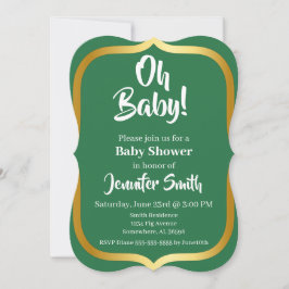 Green und Gold Elegant Baby Shower Einladung