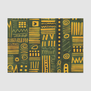 Green und Gold Elegantes afrikanisches Ethnisches Seidenpapier