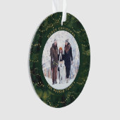 Green und Gold Fairy Lights | Zwei Fotos Ornament (Vorderseite)