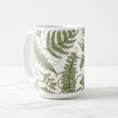 Green und Gold Fern Muster Kaffeetasse (Vorderseite Links)