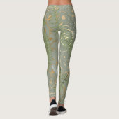 Green und Gold Fern Muster Leggings (Rückseite)