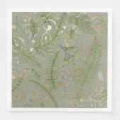 Green und Gold Fern Muster Serviette (Vorderseite)