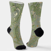 Green und Gold Fern Muster Socken (Gewinkelt)
