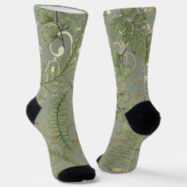 Green und Gold Fern Muster Socken