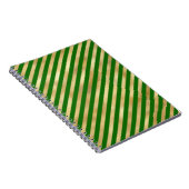 Green und Gold Festive Strip Notebook Notizblock (Rechte Seite)