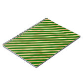 Green und Gold Festive Strip Notebook Notizblock (Linke Seite)