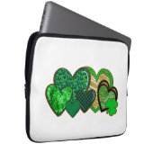 Green und Gold Fun Hört Laptop-Sieb Laptopschutzhülle (Vorne Rechts)