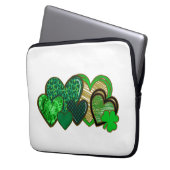 Green und Gold Fun Hört Laptop-Sieb Laptopschutzhülle (Vorderseite Links)