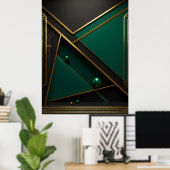 Green und Gold Geometry Poster (Heimbüro)