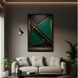 Green und Gold Geometry Poster