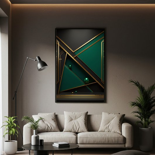 Green und Gold Geometry Poster