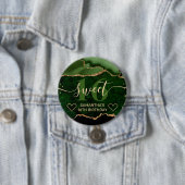 Green und Gold Glitzer Agate Marble Sweet 16 Button (Beispiel)