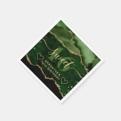 Green und Gold Glitzer Agate Marble Sweet 16 Serviette (Ecke)