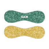 Green und Gold Glitzer Bold Sport Monogram Baseball (Paneele)
