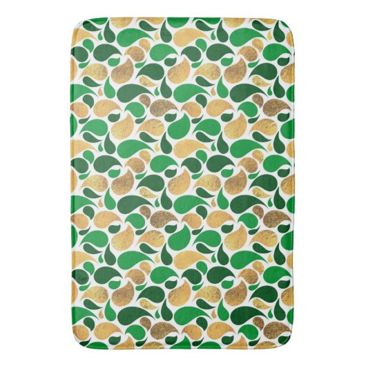 Green und Gold Glitzer Festive Pattern Fusion Badematte (Vorderseite Vertikal)