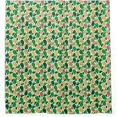 Green und Gold Glitzer Festive Pattern Fusion Duschvorhang (Vorderseite)