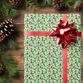 Green und Gold Glitzer Festive Pattern Fusion Geschenkpapier