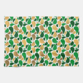 Green und Gold Glitzer Festive Pattern Fusion Geschirrtuch (Horizontal)