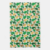 Green und Gold Glitzer Festive Pattern Fusion Geschirrtuch (Vertikal)