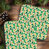 Green und Gold Glitzer Festive Pattern Fusion Getränkeuntersetzer