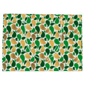 Green und Gold Glitzer Festive Pattern Fusion Große Geschenktüte (Rückseite)