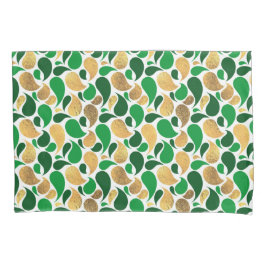 Green und Gold Glitzer Festive Pattern Fusion Kissenbezug