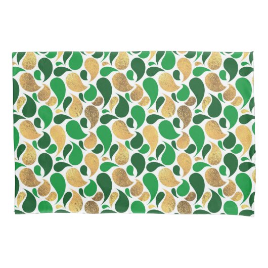 Green und Gold Glitzer Festive Pattern Fusion Kissenbezug (Vorderseite)