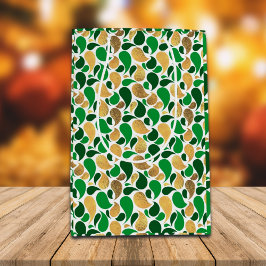 Green und Gold Glitzer Festive Pattern Fusion Mittlere Geschenktüte