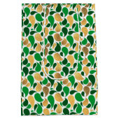 Green und Gold Glitzer Festive Pattern Fusion Mittlere Geschenktüte (Rückseite)