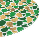 Green und Gold Glitzer Festive Pattern Fusion Schneidebrett (Ecke)
