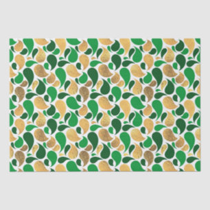 Green und Gold Glitzer Festive Pattern Fusion Seidenpapier