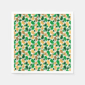 Green und Gold Glitzer Festive Pattern Fusion Serviette (Vorderseite)