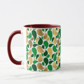 Green und Gold Glitzer Festive Pattern Fusion Tasse (Links)