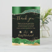 Green und Gold Glitzer Glam Tränen Sweet 16 Dankeskarte (Stehend Vorderseite)