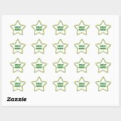 Green und Gold Glitzer Great Work Teacher Star Stern-Aufkleber (Blatt)