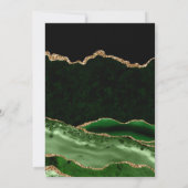 Green und Gold Glitzer Marble Agate Save the Date (Rückseite)