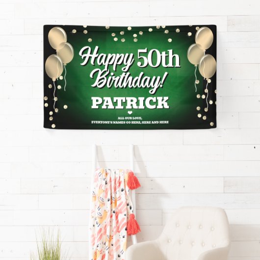 Green und Gold Happy Birthday Banner (Insitu)
