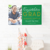 Green und Gold Herzlichen Glückwunsch Abschluss Fo Banner (Insitu)