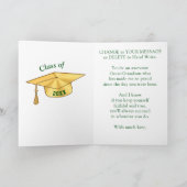 Green und Gold High School Abschluss Cards Karte (Innenseite)